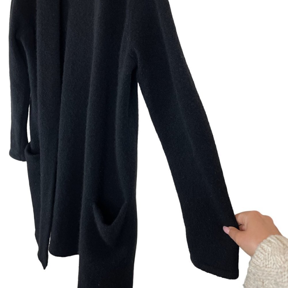 Jenni Kayne Merino Wool Blend Open Front Cardigan Sweater Coat Black Size S - Picture 5 of 8